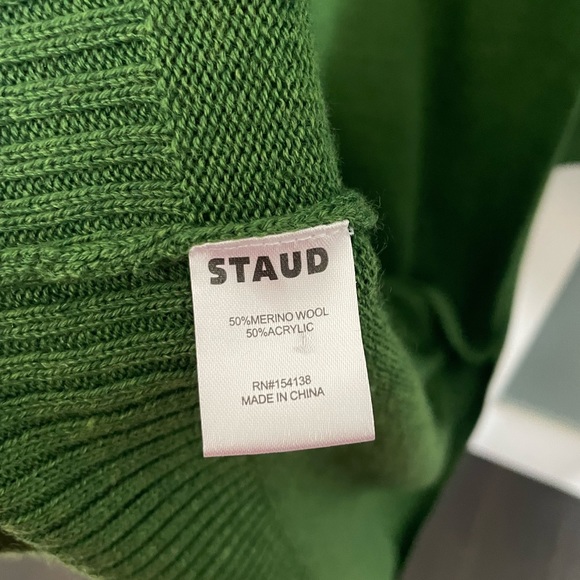 Staud crown polo wool sweater dress: size L in emerald - Picture 9 of 9